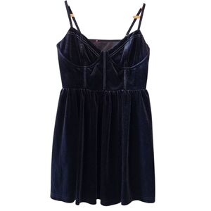 Betsey Johnson Vintage Velvet Corset Cocktail Feminine Party Dress Size Small